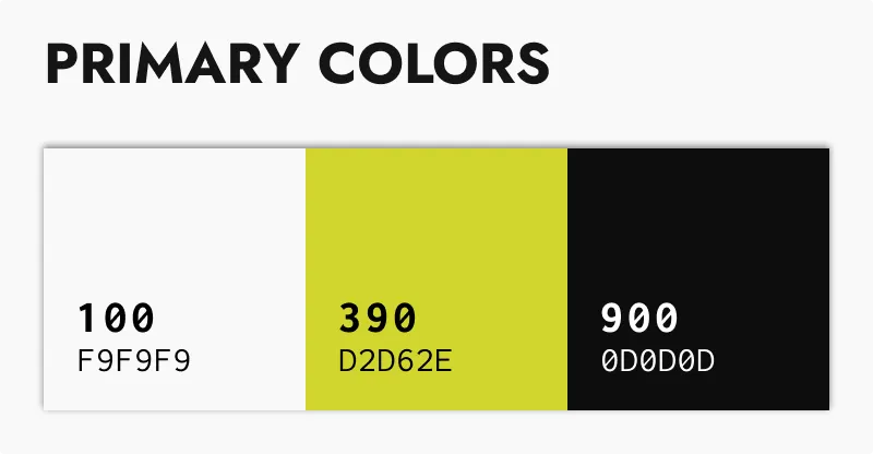the primary colors (white, mustard and black) of the thriftstudio app