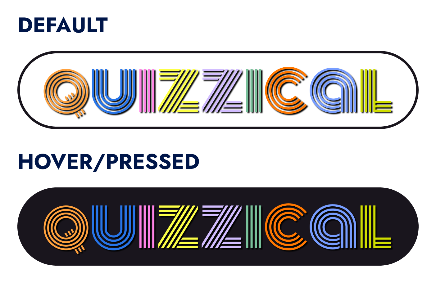 the two versions of the logo used in the quizzical app